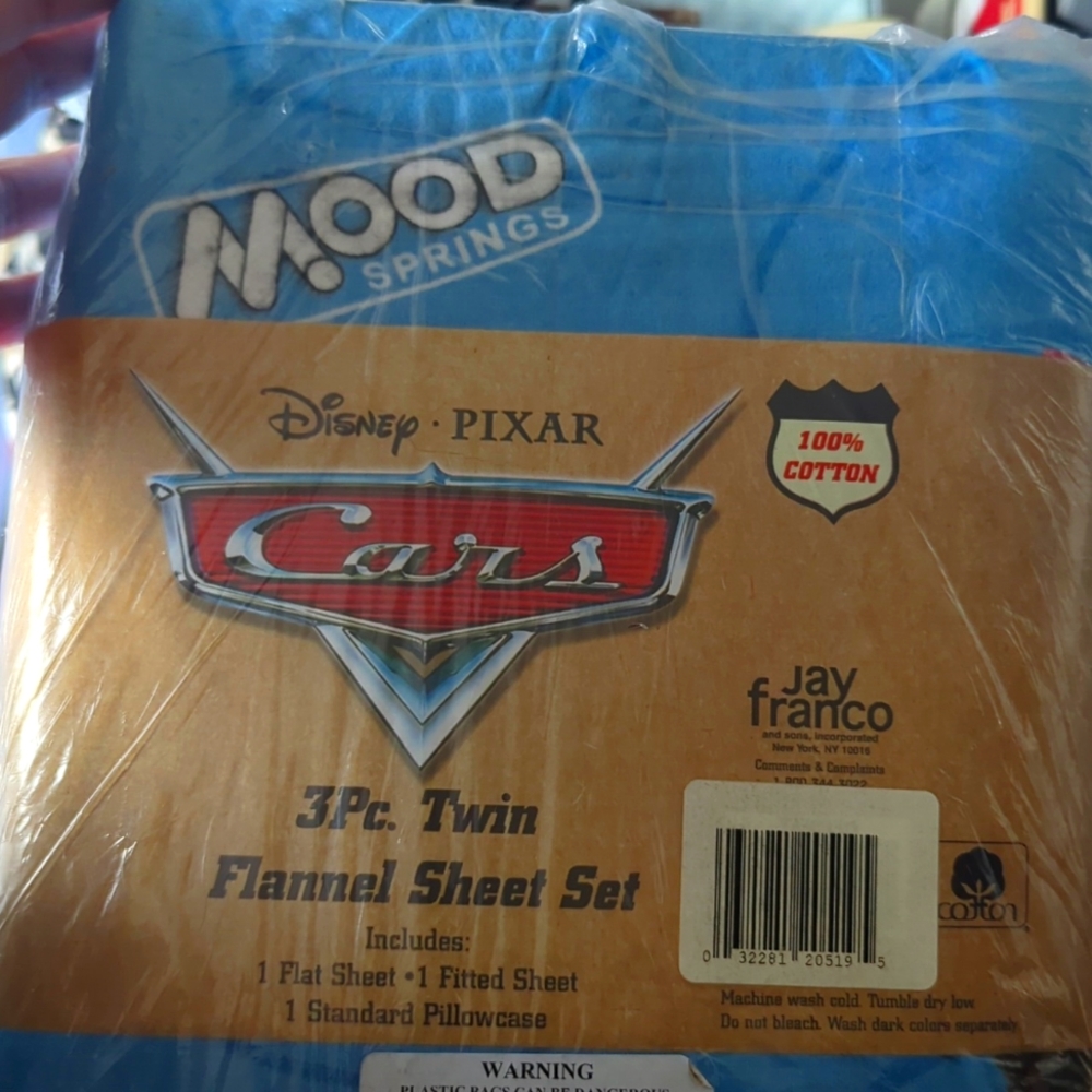 Cars Twin Bed Flannel Sheets